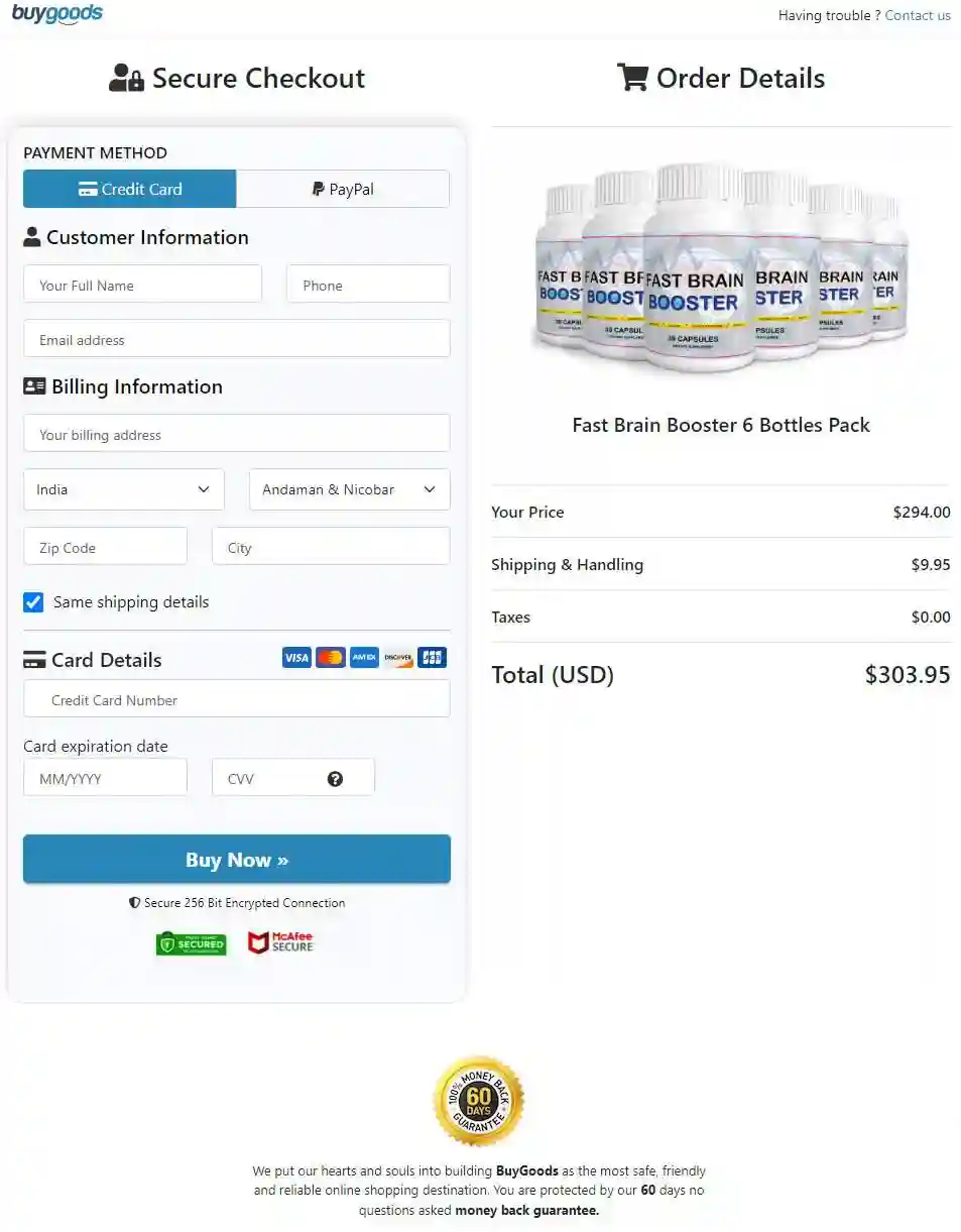 fast brain booster order